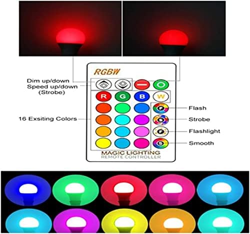 SimplyHomeDesigns Led лампа с регулируема яркост 10 W 800ЛМ 2700-6500 ДО RGBCWCCT, с Променящ се Цвят, електрически Крушки с дистанционно управление, Многоцветен Крушка RGB, 6 режима на Син