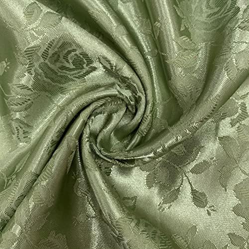 Нови тъкани Daily Kayla Светло Маслинова Тъкан от Полиестер, Жаккардовая Брокат с цветен Модел, Сатен Плат by The Yard - 10004 Зелен 5 Ярда (58x180 )