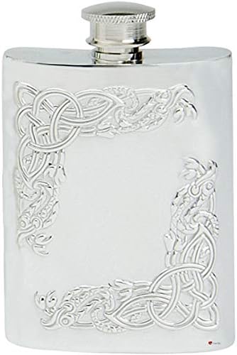 Фляжка с кельтскими змии в рамка, на 4 грама, калай, под формата на пъпки, с винт капак, с възможност за гравиране