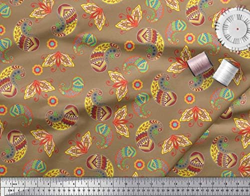 Памучен трикотажная плат Soimoi ширина 58 см с цветна принтом пейсли