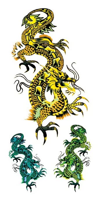 INTEROOKIE Татуировка с животните модел, цвят поставили на Тигър, Леопард, Змия, Скорпионом, Орел, Водоустойчив Преводна Стикер с татуировка (M-059)