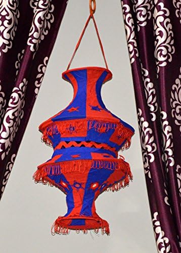 Традиционните Висящи Индийски Лампи и Лампиони Красива Бродерия и Огледални Работа Изкуството за Домашен интериор 3-Слойная