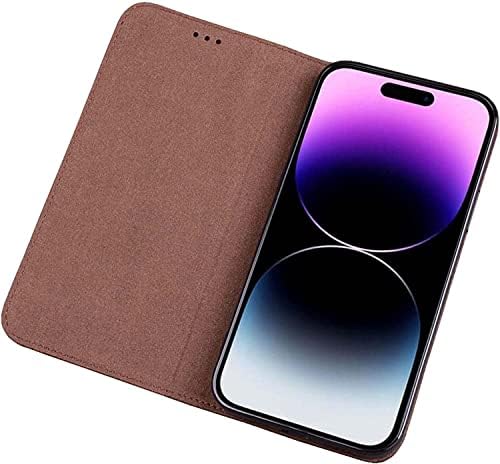 Чанта-кобур с шарени личи EEOMOik за телефон, калъф-награда от естествена кожа премиум-клас за Apple iPhone 14 Pro Case 2022 [Защита на екрана и камера] (цвят: Preto)