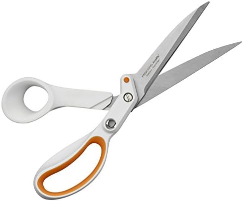 Универсални ножици Fiskars Razor Edge, Дължина: 24 см, Нож от неръждаема стомана / Пластмасови химикалки, Бяло / Оранжево, Amplify, 1005225