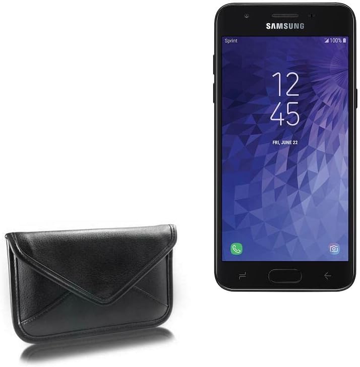 Калъф BoxWave, който е Съвместим с Samsung Galaxy J3 Achieve (Case by BoxWave) - Луксозни Кожена чанта-месинджър, дизайн