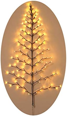 Коледно дърво със светлини Ten Waterloo на стената - Вътрешна / Външна Led 4-Подножието осветление - Топло Бяла светлина - Работи на батерии с таймер