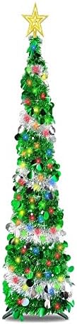 Коледно дърво Lovedfgh 5 фута, Всплывающая Коледна сърма, коледно Дърво с таймер, за Украса на Коледната елха с Шариковыми