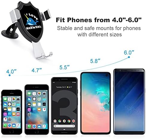 I Love Narwhale Телефонна Скоба за Кола Универсален Държач за Мобилен телефон арматурното табло, Предното Стъкло на Вентилационна Закопчалка е Подходяща за смарт телефо?