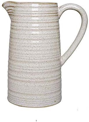 Керамична ваза-кана Hosley 8 инча с високо съдържание на крем за декоративен използване на цветове. Идеален за Сухи аранжировки, подаръци за дома, сватби, спа процедури