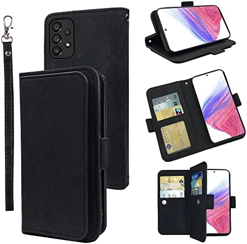 Furiet е Съвместим с Samsung Galaxy а a53 5G Чанта-портфейл с каишка на китката, Кожен Флип-държач за кредитни ID-карти, Слот за влакчета, в Чантата си-Награда за мобилен Телефон, К