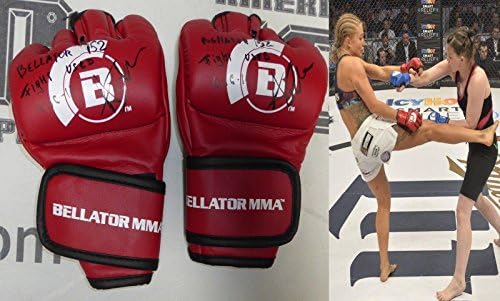 Анастасия Янкова подписа битка Bellator 152, използва вашата тоалетна добре износени ръкавици PSA/DNA Autograph - Ръкавици