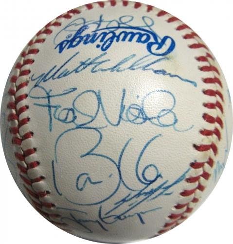1990 NL All Star Team Подписа договор с бейсболистом Тони Гвинном ЛАРКИНОМ и Бари Бондсом на 33 бейзболни топки с автографи