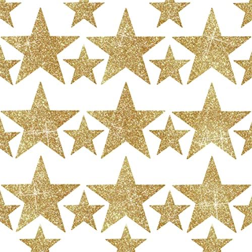 Buiory 63 БР Подвижни САМ Златни Блестящи Звезди от Стикери За Стена Vinyl Стикер с Блестяща Звезда На Стена, Арт Интериор,