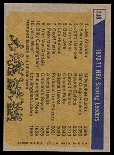 1971 най-Добрите голмайстори № 138 НБА Лю Алсиндор / Алвин hayes награди / Джон Гавличек Милуоки /, Хюстън/Бостън Бъкс/Рокетс/Селтикс (Баскетболно карта) EX / Mount Бъкс/Рокетс/?