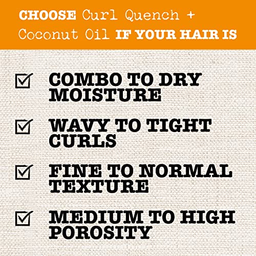 Maui Moisture Curl Quench + Шампоан против резба с кокосово масло за овлажняване и разнищване на твърди Къдрава коса, Омекотяващ шампоан, Вегетариански, без силикон и парабени,