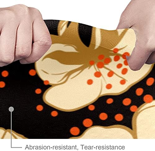 Дебел нескользящий постелката за йога и фитнес 1/4 с принтом японска череша за практикуване на Йога, Пилатес и фитнес