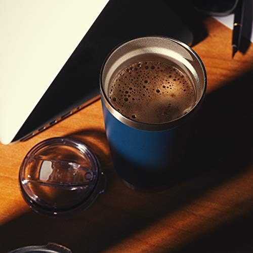 Чаша CIVAGO на 20 мл с капак и соломинкой, Чаша за вода и кафе с вакуумна изолация от Неръждаема стомана, Термокружка