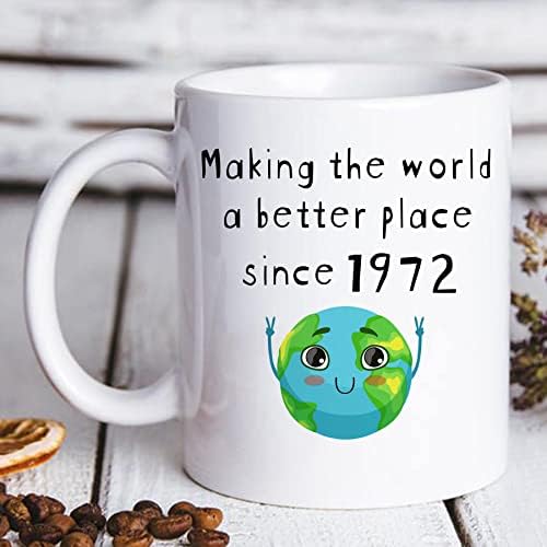 Правим света по-добро От 1972 г., Кафеена чаша С Шарени Earth Art Подаръци за 50-ия рожден ден на Жени, Тя, майка ми,