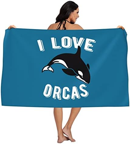 Кърпи за баня CUTEDWARF I Love Orcas, Абсорбиращи Кърпи за ръце в Банята, Мека Гъба премиум-клас, бързо съхнещи