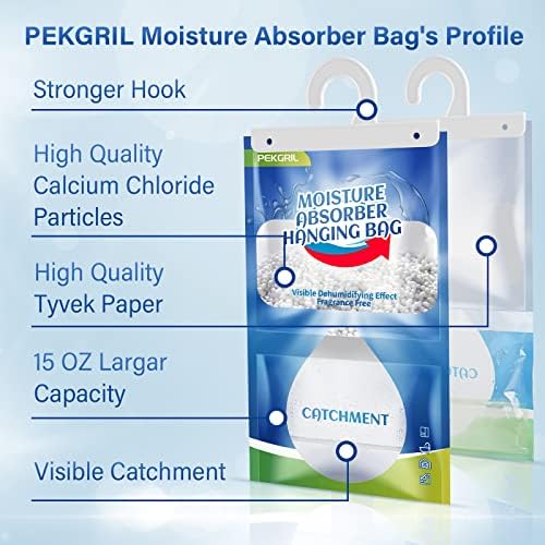 Пакети-Влагопоглотители PEKGRIL, 14 опаковки, 15 грама, Окачени Пакети-Изсушители, Пакети, за да се хидратират без ароматизатори