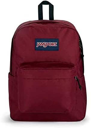 Раница JanSport Superbreak Plus - Чанта за работа, пътуване или лаптоп с джоб за бутилка с вода - Червено-кафяв