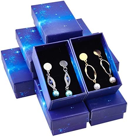 SUPERFINDINGS 16 бр. Синя Подарък Кутия 3,2x2 инча С Изображение на Звездното Небе Подарък Калъф Правоъгълни Кутии от