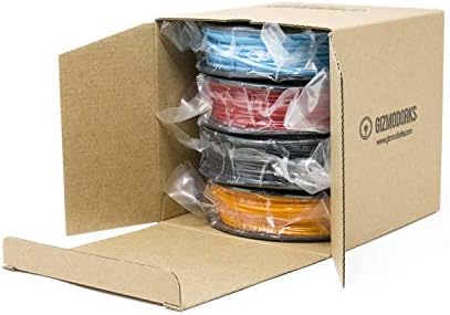 Конци за 3D-принтер Gizmo Dorks от ABS-пластмаса с ниско миризма 3 мм (2,85 мм) 200 гр В опаковка за проба - Черно, Небето-синьо, Оранжево, Червено