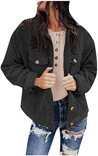 Дамско яке с припокриване, Връхни Дрехи копчета Палто с навити ръкави, Свободни Топове, дебела Ветрозащитная на горно облекло, топли блузи, блузи-ризи 17