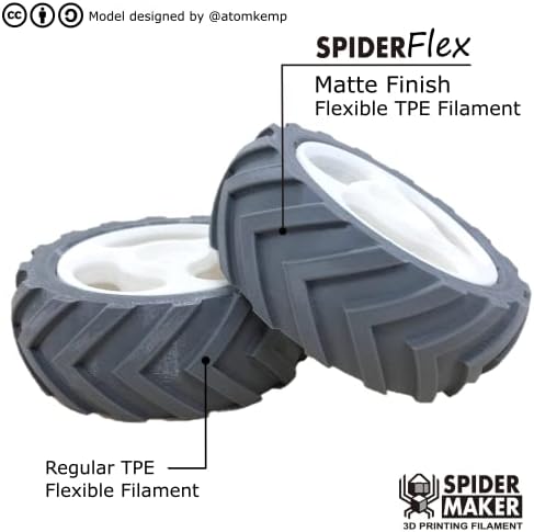 SpiderMaker SpiderFlex Matte Гъвкава нишка за 3D печат от TPE (TPU) - Shore 75A, 1,75 мм, 500 г (маслинено-сиво)