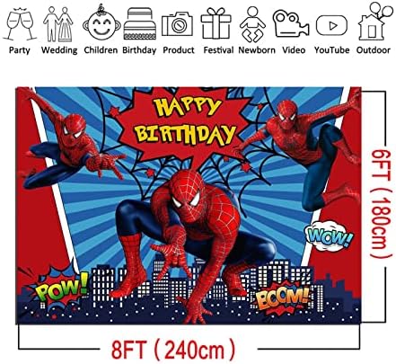8x6FT Спайдърмен Снимки Декори Супергерой Града на Темата за Снимка Фон Деца честит Рожден Ден на Човек-Паяк Вечерни