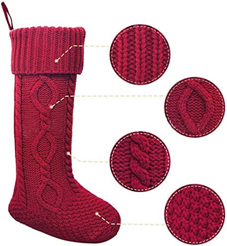 Lincox Коледен Вязаный Отглеждане Кабелна Тел от Аргайла Коледни Чорапи, Коледни Окачен Класически Декор Обикновен Семеен