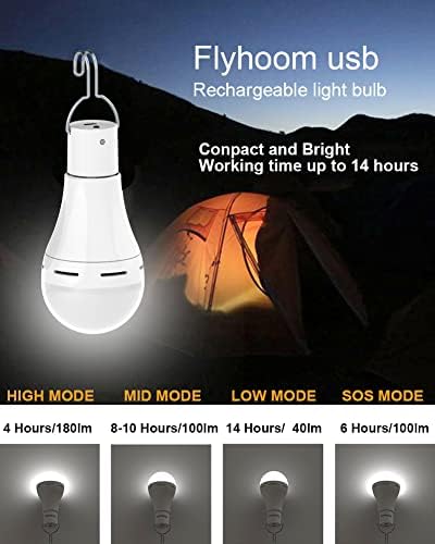 Flyhoom USB Акумулаторна Електрическа Крушка с дистанционно управление, 4 режима на осветление, 4 Функции на Таймера,