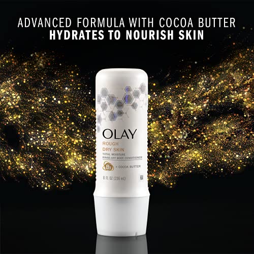 Ополаскивающий балсам за тяло, Olay Total Moisture за суха кожа с комплекс от витамин B3 и масло от какао, 8 течни унции