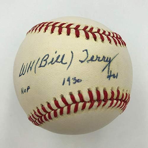Nice Bill Terry HOF 1930 .401 Бэттинг Авеню С Автограф NL Baseball PSA ДНК - Бейзболни Топки С Автографи