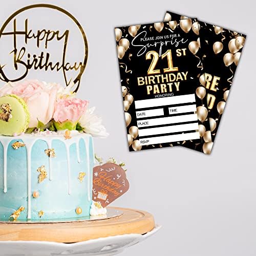 Покана за участие в 21-ия рожден ден на Черно - златно покана за рожден ден - Идеи за Покани За рожден Ден за момичета,