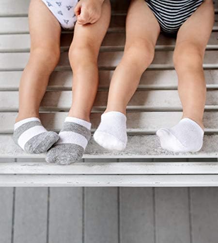 Бърт Bees Baby унисекс -чорапи за новородено, 6 комплекта на щиколотке или глезена с нескользящими дръжки, изработени