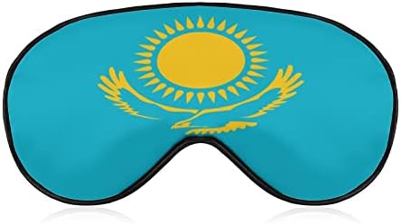 Маска за Сън с Флага на Казахстан с Регулируема Каишка Мек Калъф За Очите Затемняющая Превръзка на Очите, за да Пътуват Релаксиращ Сън