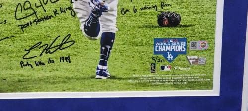 Екипът на Клейтона Kershaw Брашно Бетс Подписа Авто 16Х20 Снимка на Световните серии MLB 2020 г. - Снимки на MLB с автограф