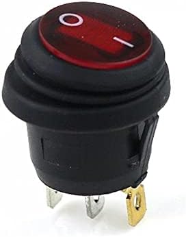 XJIM 1БР KCD1 Кръгла водоустойчив Вкл-Изкл 3Pin лампата през Цялата кулисный премина 10 (6) 250VAC 125 В Плоска лента лампа LED (Цвят: червен, размер: 220)