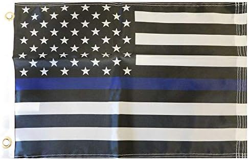 Американски Едро Супермаркет Паметник САЩ Тънка Синя Линия Полицията 150D Тъкани Поли Найлон 12x18 12 x18 Флаг Grmt