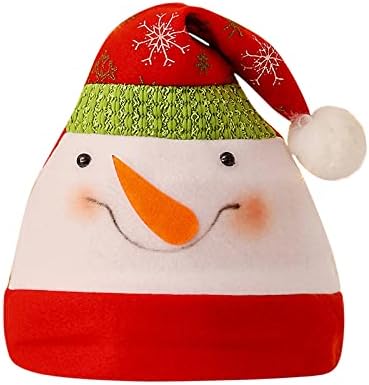 Коледна шапка iOPQO, шапка на дядо коледа за възрастни унисекс, скъпа кадифе приятна коледна шапка за новогодишната празнична