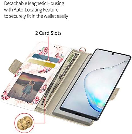 Калъф Casetego за Galaxy Note 10, Сменяем Магнитен Калъф-портфейл, Защитен Калъф за цялото тяло от Изкуствена кожа с