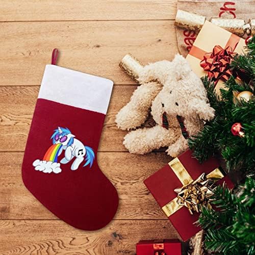 Дъгата Заблуда Еднорог Коледен Отглеждане Класически Висящи Орнаменти Бял Маншет Чанта за Бонбони за Семейна Почивка