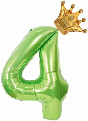 40-инчов Топка със зелена Корона номер 4, Гигантски Голяма Топка От фолио номер 4, Балони За декорация на рождения Ден в джунглата, за да проверите за декорация на детс