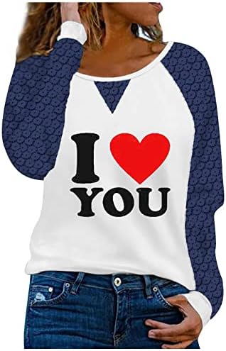 Тениска за Свети Валентин, Дамски Блузи С Хубав Модел на Сърце и Дълъг Ръкав, Лейси Вязаная на една Кука Блуза в Стил