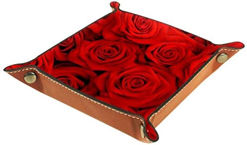 Кожен Органайзер AISSO Red Rose за Портфейли, Часовници, Ключове, Монети, мобилни телефони и офис оборудване