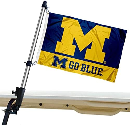 Комплект за закрепване на Хартата и Флагштока Michigan Wolverines Go Blue Boat Flag и Флагштока