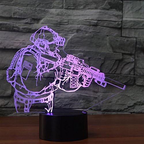 SUPERIORVZND 3D Новост Войници лека нощ Дистанционно Управление Мощност Сензорен Маса Настолна Оптична Илюзия Лампа 16