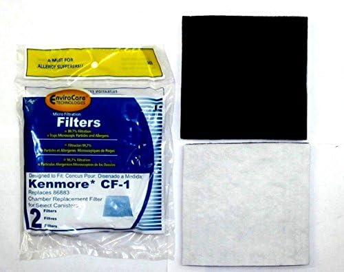 Сменяеми торбички за прах за прахосмукачка EnviroCare с микрофильтрацией, изработени по размер съдове Kenmore Type C. 18 торби с 2 филтри CF-1 и 1 филтър EF-2