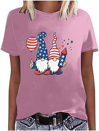 Тениска с изображение на Елф, Дамски Патриотическая Тениска, на 4 юли, Графични Тениски, Блузи с кръгло деколте и Къс Ръкав